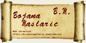 Bojana Maslarić vizit kartica